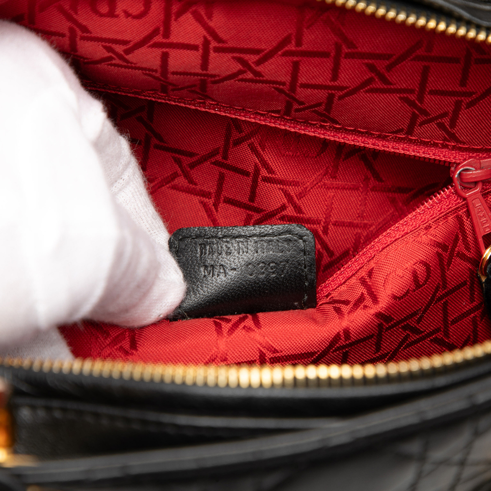 Pre-Loved Dior Large Lambskin Cannage Lady Dior - Picture 6 of 7